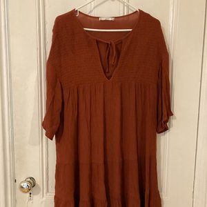 Mango Smocked Tiered Dress